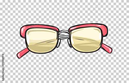 Fashionable Glasses with Coral Frame Illustration