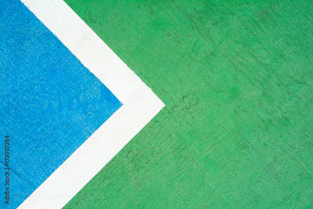 blue and green tennis court - closeup