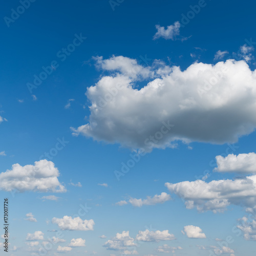 High quality photo of beautiful clouds flying against blue sky.
