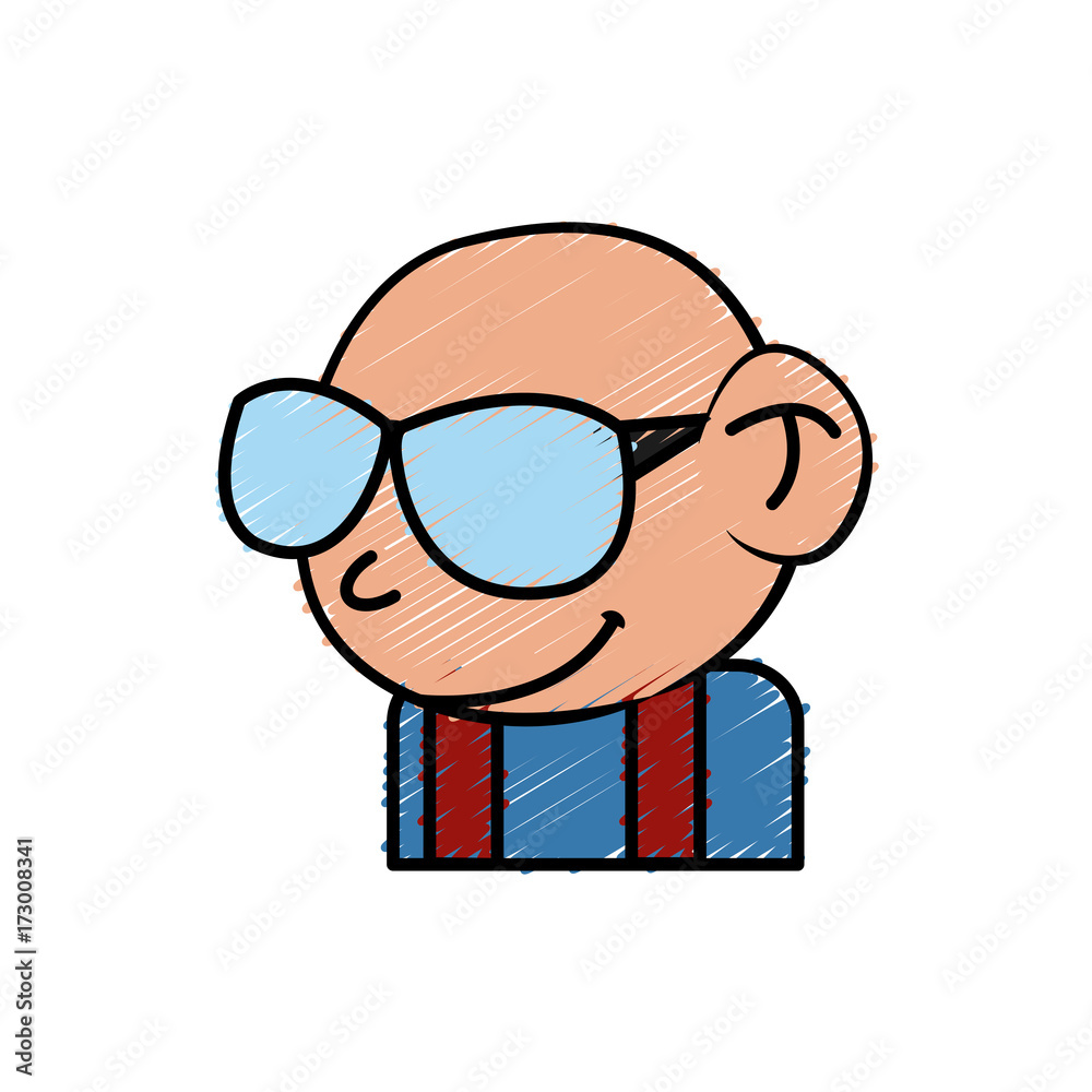 Cool guy cartoon icon vector illustration graphic design