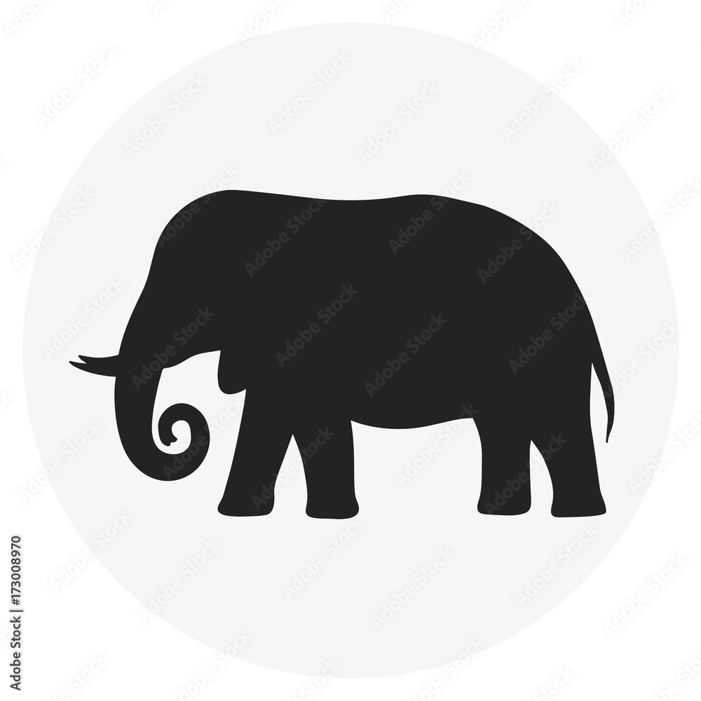 Naklejka premium Elephant silhouette animal abstract web icon 