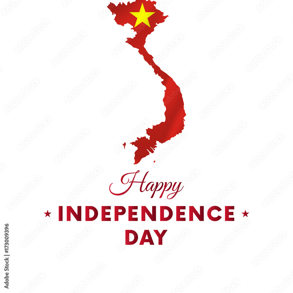 Vietnam Independence day. Vietnam map. Vector illustration. Stock