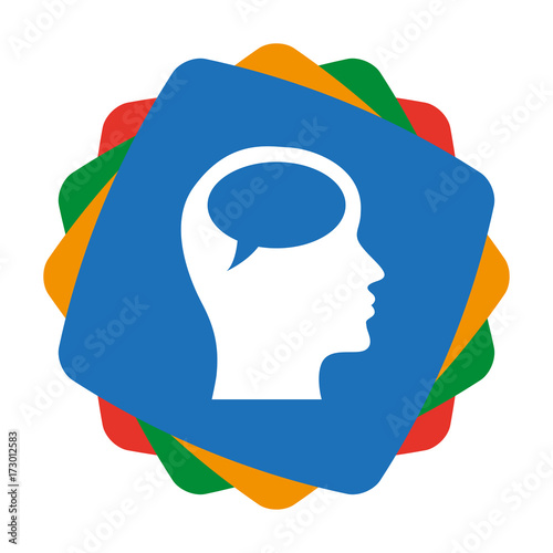 App Icon bunt - Kopf mit Sprechblase