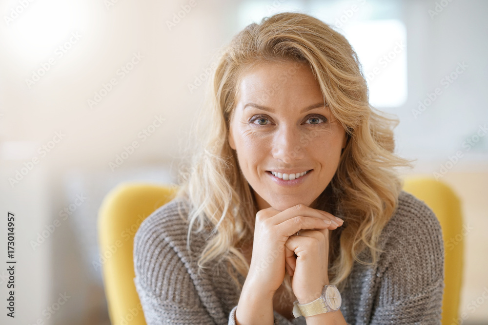 Portrait of beautiful 40-year-old blond woman Portrait of beautiful 40-year-old blond woman