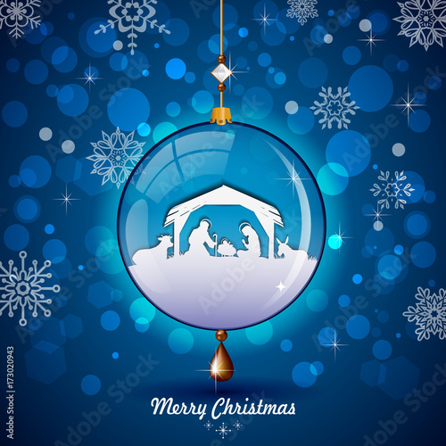 Transparent ball with sacred family