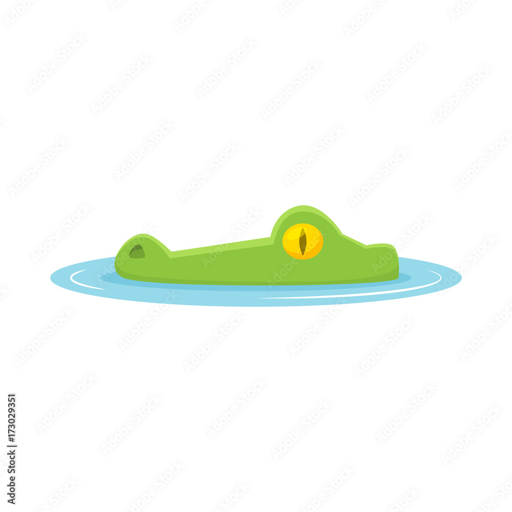 Naklejka premium Crocodile head out of water vector