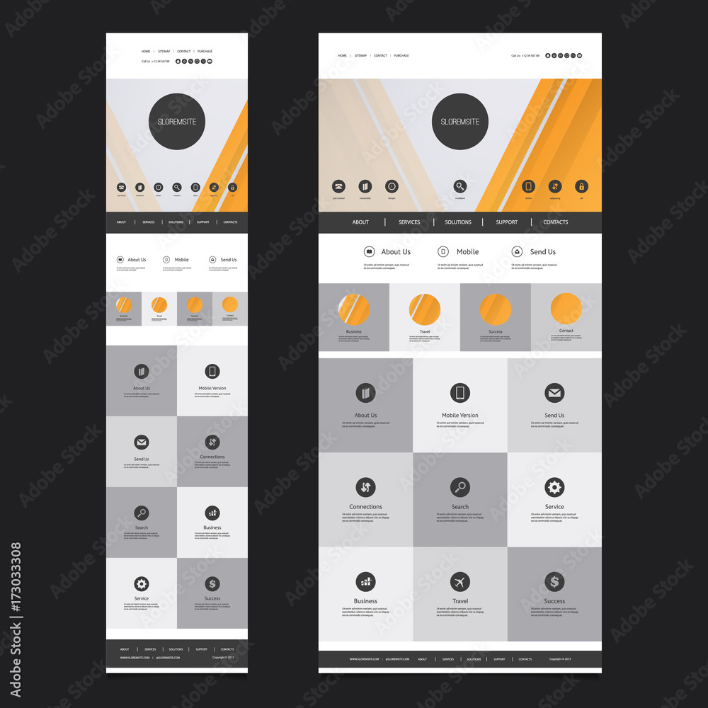 Responsive One Page Website Template - Desktop and Mobile Version Stock ...
