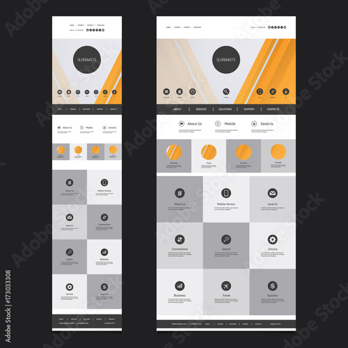 Responsive One Page Website Template - Desktop and Mobile Version