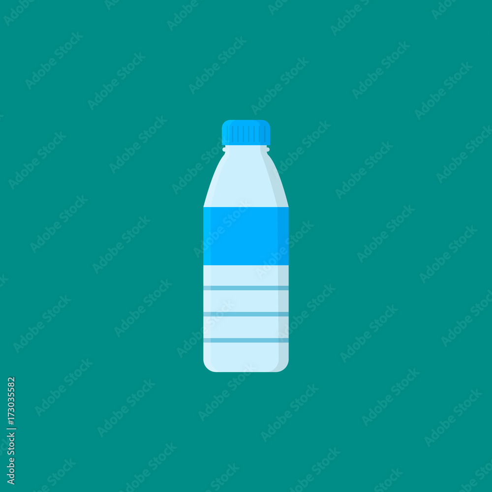 Bottle with water isolated on blue background Bottle with water isolated on blue background