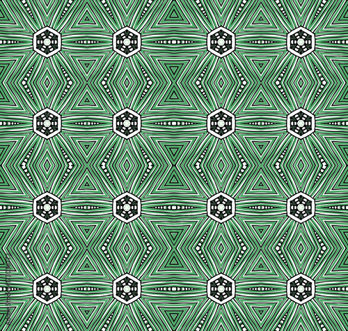Seamless striped vector pattern. Vintage colored decorative repainting background with tribal and ethnic motifs. Abstract geometric roughly hatched shapes colored with hand drawn brush stokes.
