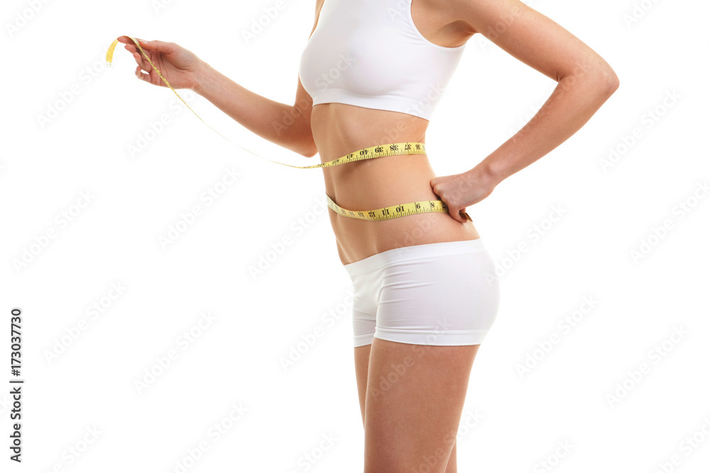 Woman Body Measure Tape Close Sporty Beautiful Female Body Tanned Stock  Photo by ©suravid 208149660