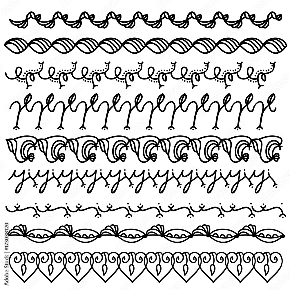 Fototapeta premium Doodle trim or border collection