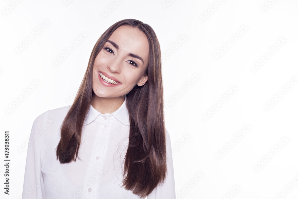 Happy business woman portrait isolated Happy business woman portrait isolated