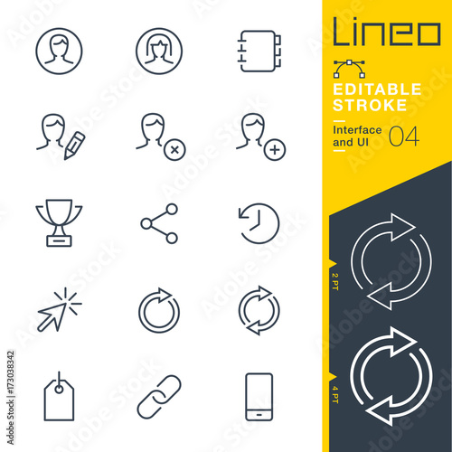 Lineo Editable Stroke - Interface and UI line icons
Vector Icons - Adjust stroke weight - Expand to any size - Change to any colour