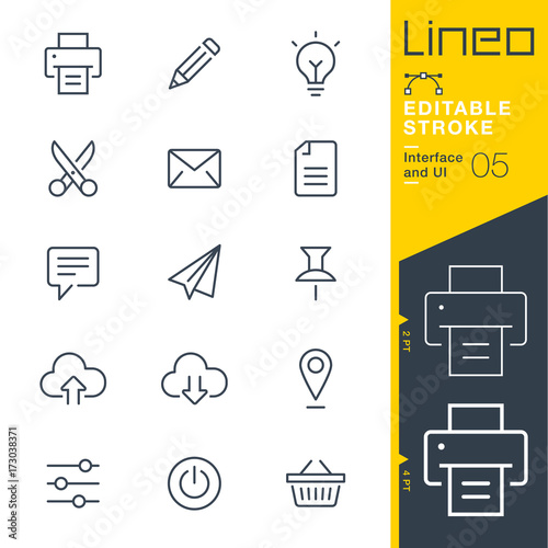 Lineo Editable Stroke - Interface and UI line icons
Vector Icons - Adjust stroke weight - Expand to any size - Change to any colour photo