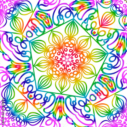 stylish seamless background with flower design. vector illustration. rainbow LGBT color