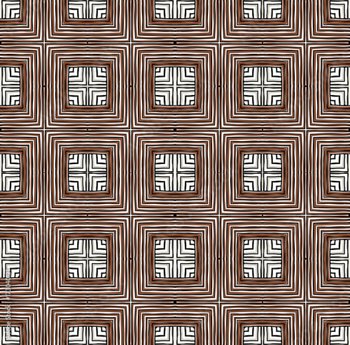 Seamless striped vector pattern. Vintage colored decorative repainting background with tribal and ethnic motifs. Abstract geometric roughly hatched shapes colored with hand drawn brush stokes.