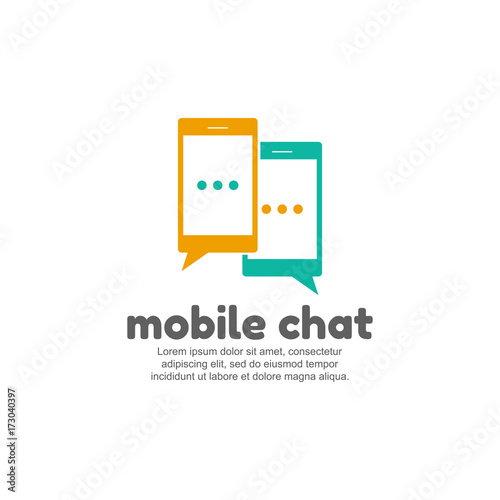 Mobile chat symbol. Chat logo design template