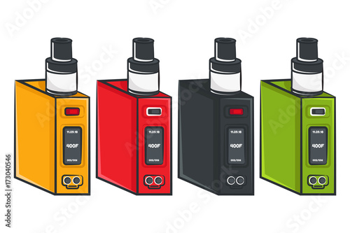 Vector illustration of cartoon vape isolated on white background
