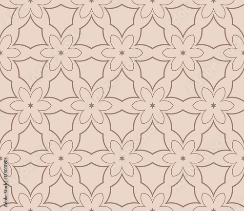 Seamless fashion geometric floral pattern. vector illustration. For design, wallpaper, background. coffee color