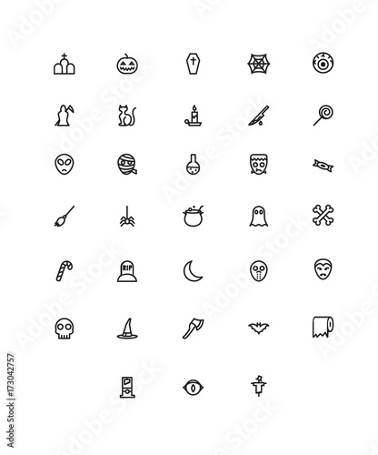 Halloween outline icons