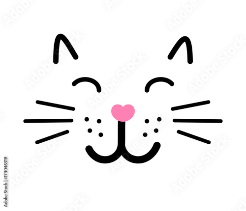 Cute cat face vector illustration