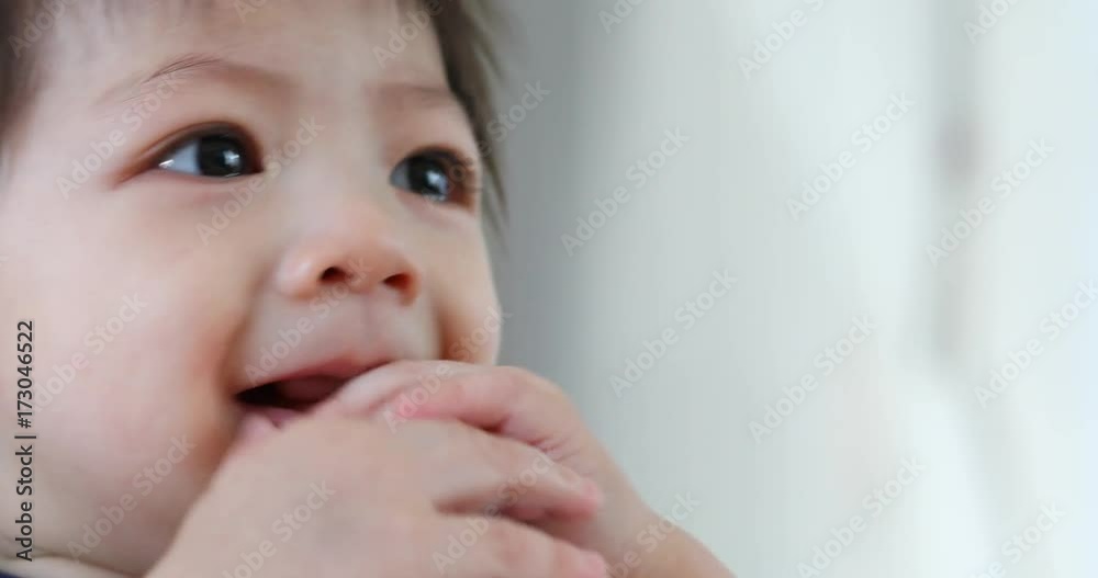 cute baby kid using finger hand in mouth itchy gum cute baby kid using finger hand in mouth itchy gum