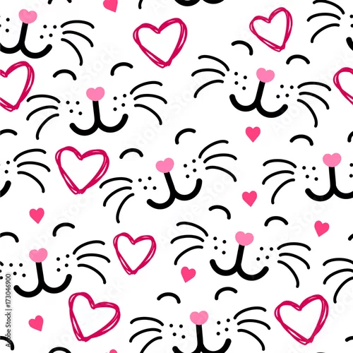 Tapety Twarz kota ładny wzór WEKTOR