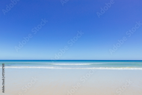 An empty beach during summer in Australia