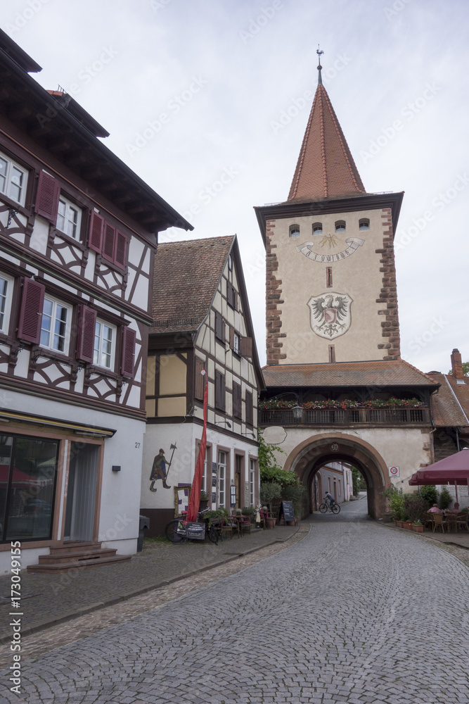 GENGENBACH, BADEN-WURTTEMBERG/ GERMANY - AUGUST 16, 2017: Medieval town centre with characteristic half-timbered houses