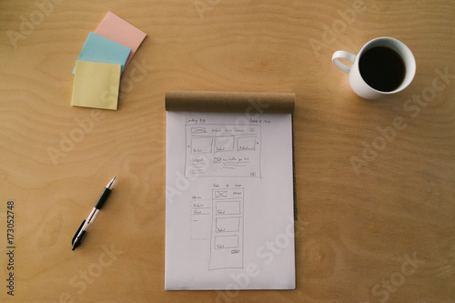 Wireframes of a Website photo