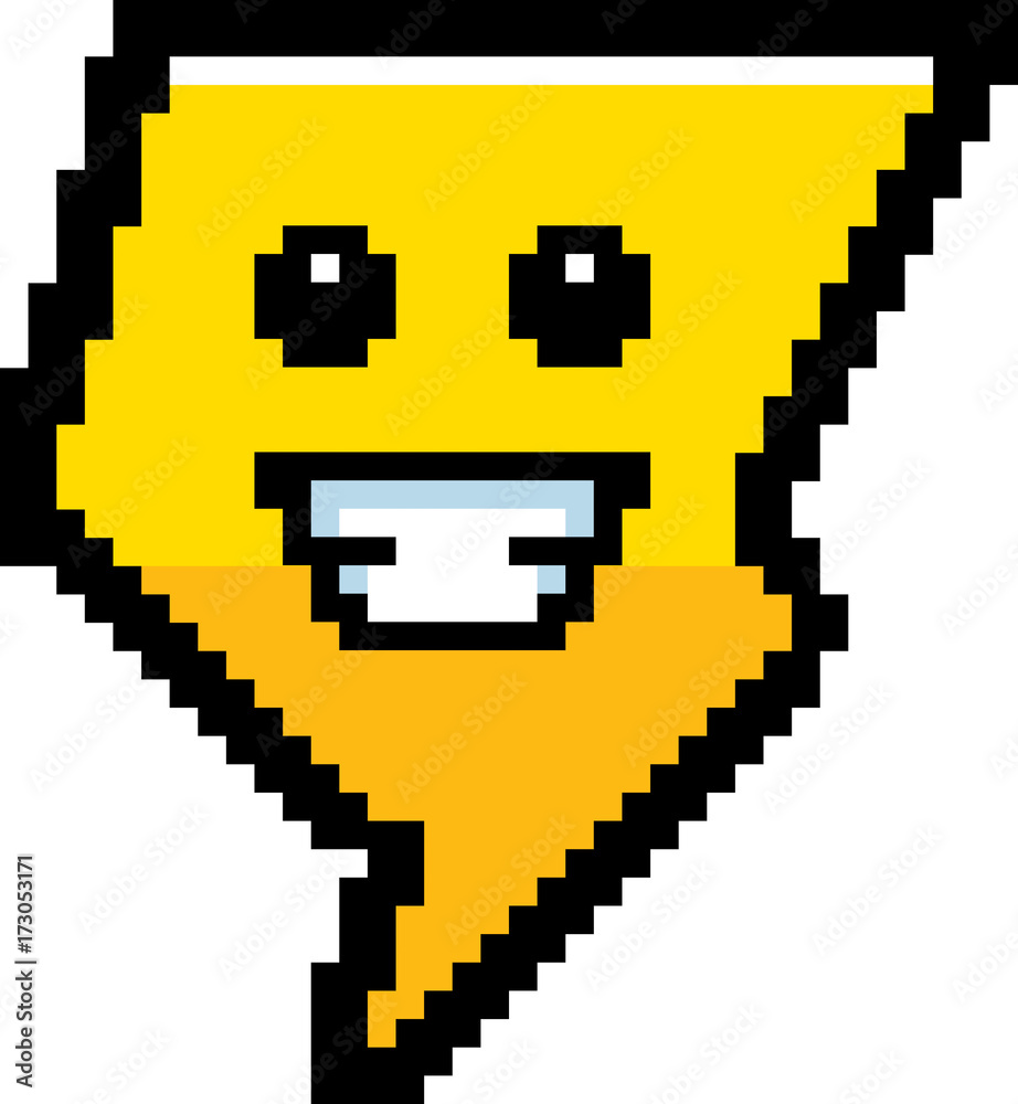 Smiling 8-Bit Cartoon Lightning Smiling 8-Bit Cartoon Lightning