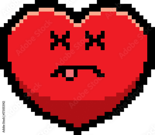 Dead 8-Bit Cartoon Heart