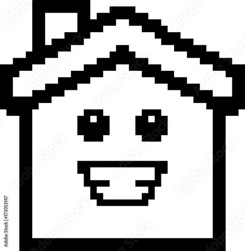 Smiling 8-Bit Cartoon House