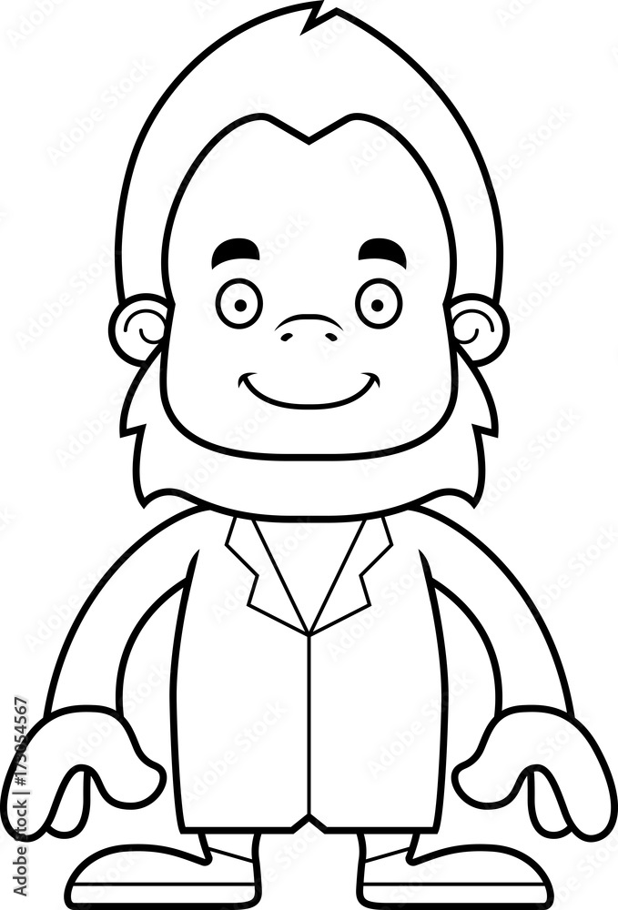 Cartoon Smiling Doctor Sasquatch