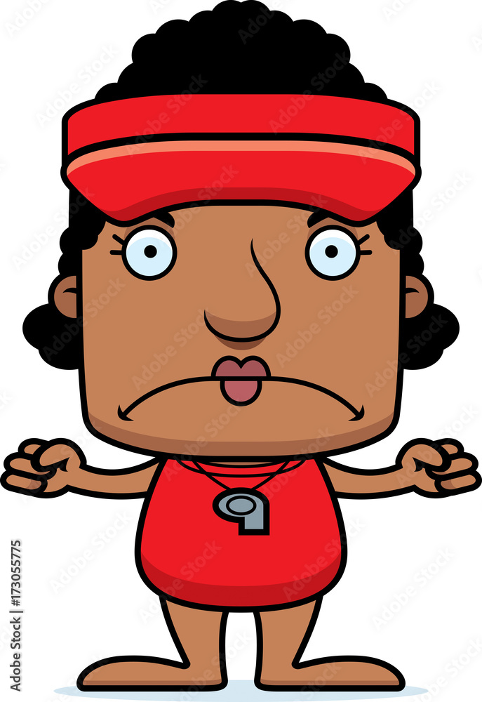 Cartoon Angry Lifeguard Woman