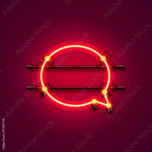 Neon symbol chat color red city signboard. Vector illustration