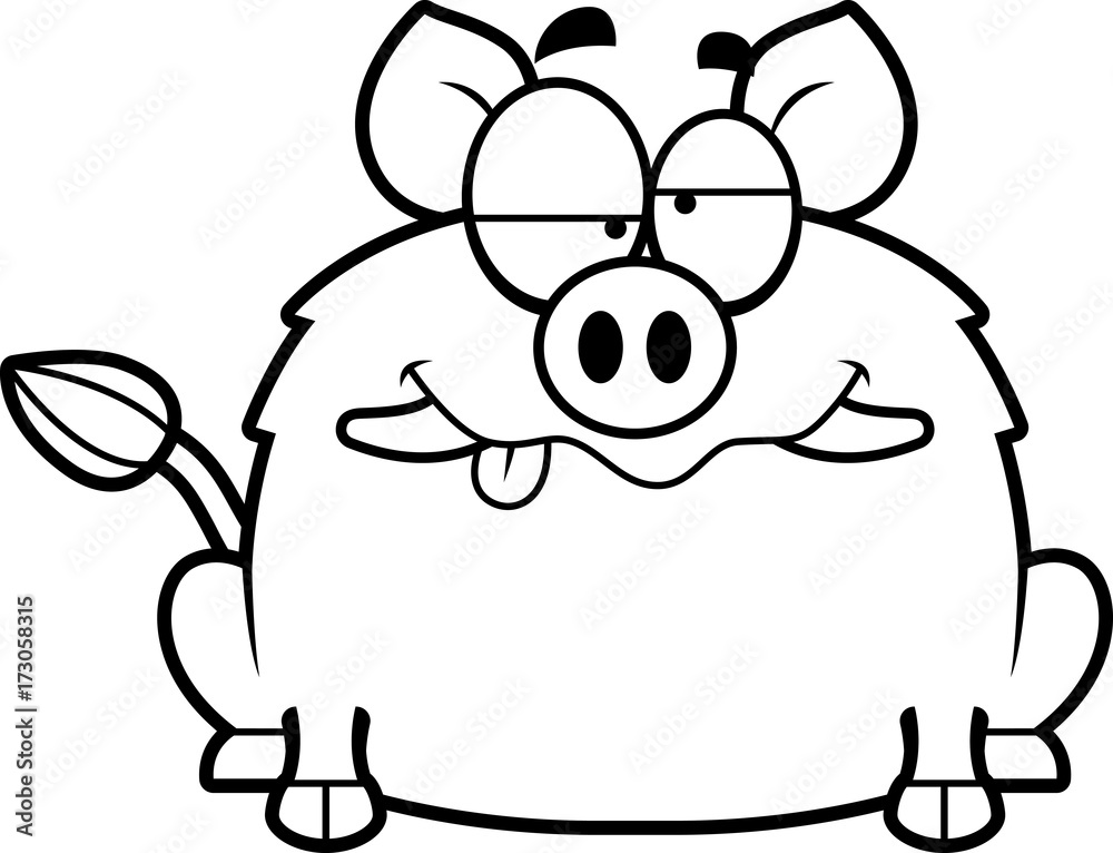 Naklejka premium Drunk Little Boar