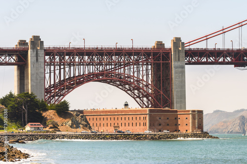 Foto panoramic view of golden gate bridge, california