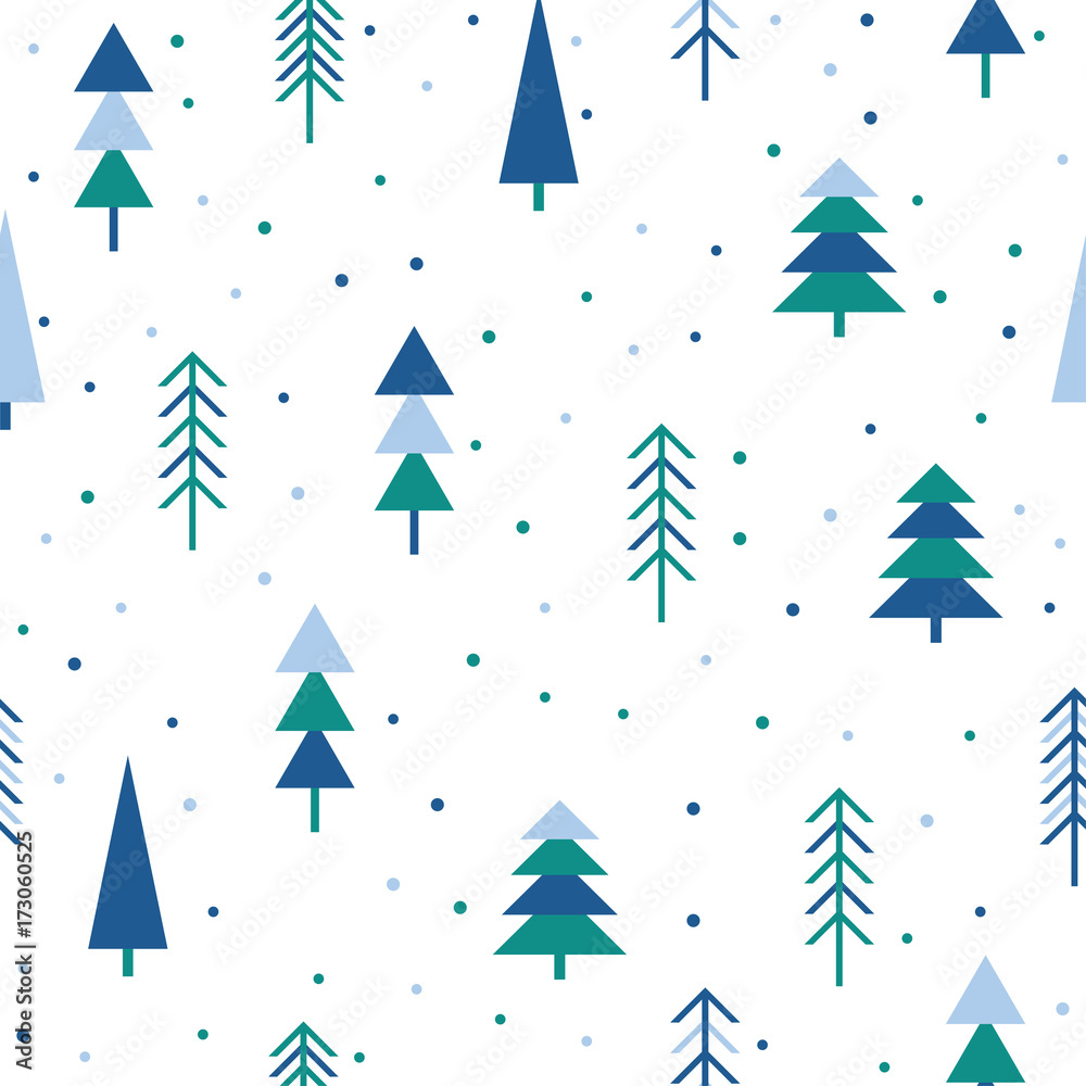 Abstract forest seamless pattern background. Childish simple hand drawn cover