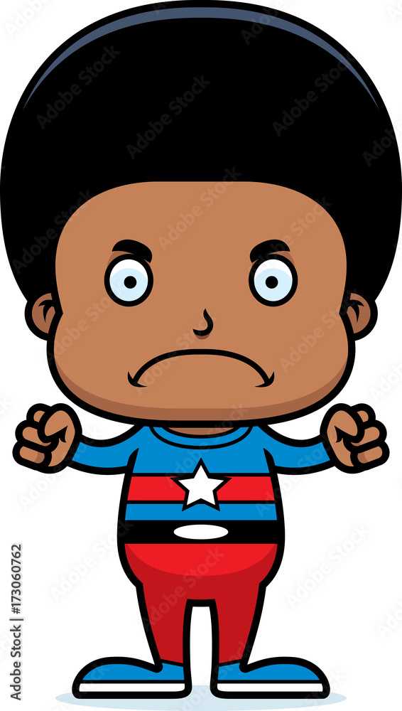Cartoon Angry Superhero Boy Cartoon Angry Superhero Boy