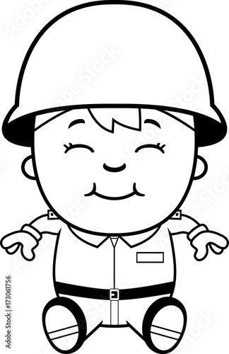 Soldier Boy Sitting