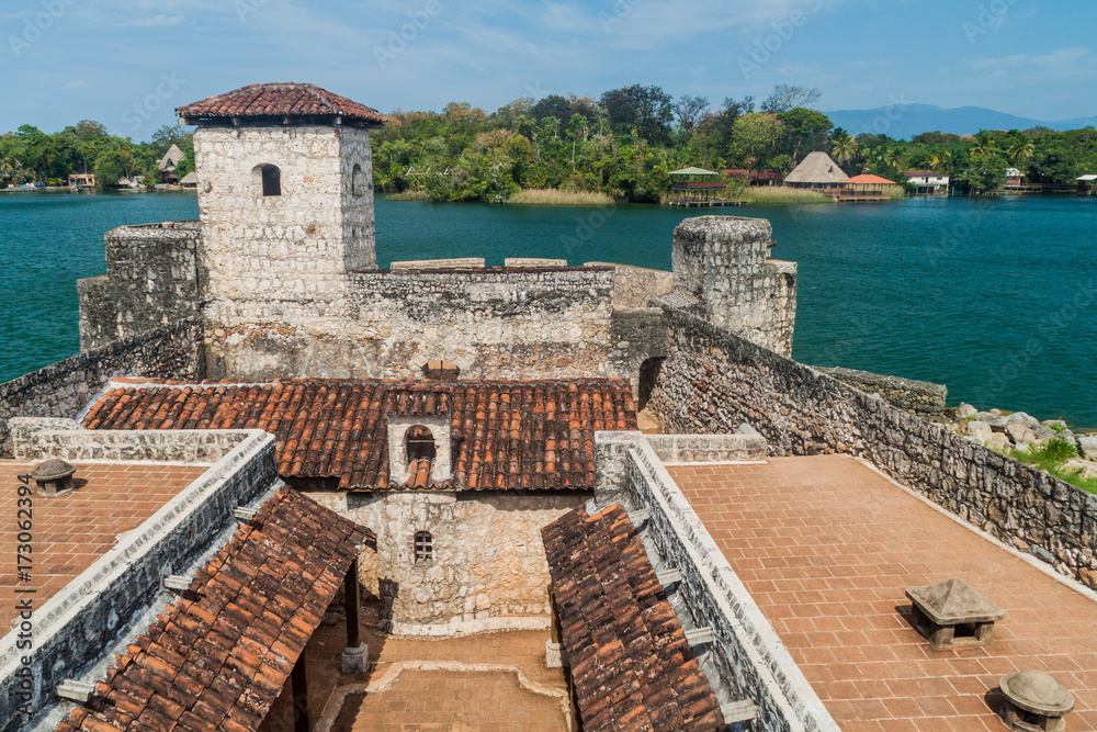 Castillo de San Felipe, Spanish colonial fort at the entrance to Lake Izabal in eastern Guatemala
