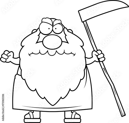 Angry Cartoon Father Time