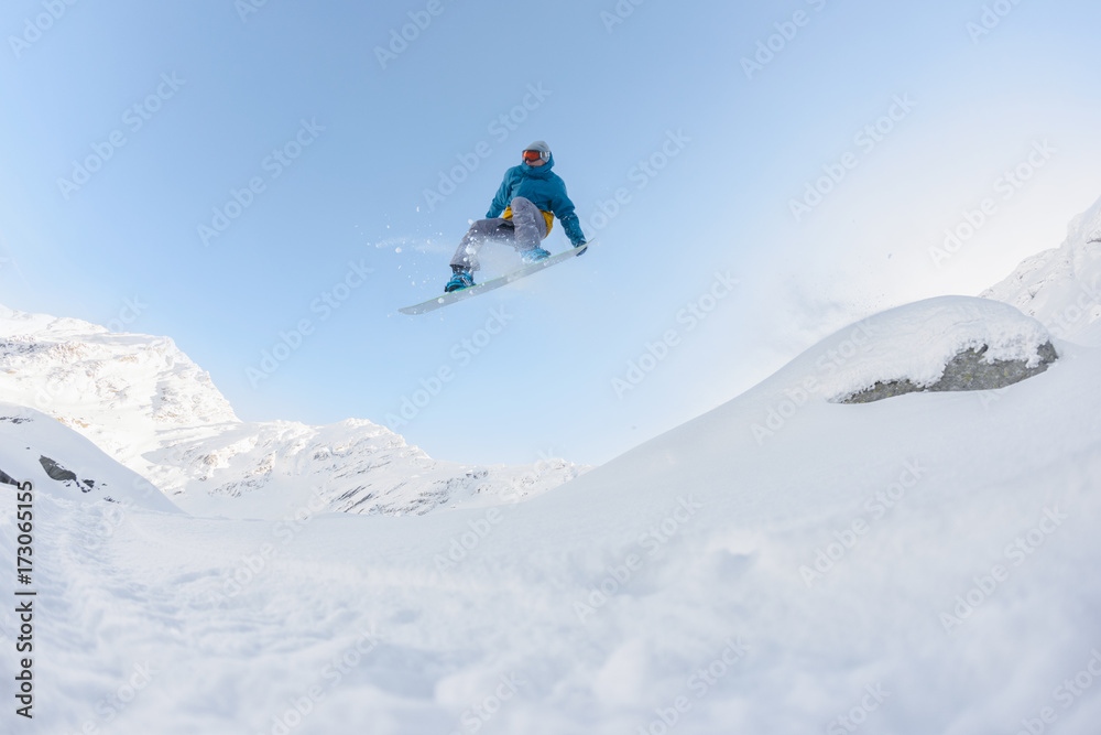 Snowboarder jumping Snowboarder jumping