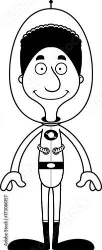 Cartoon Smiling Spaceman Man