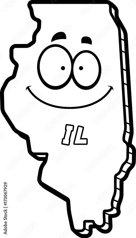 Fototapeta premium Cartoon Illinois