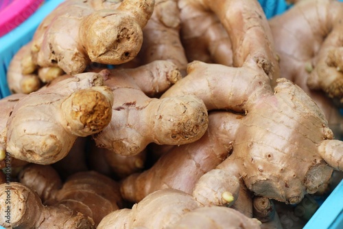 Ginger root for cooking in the market