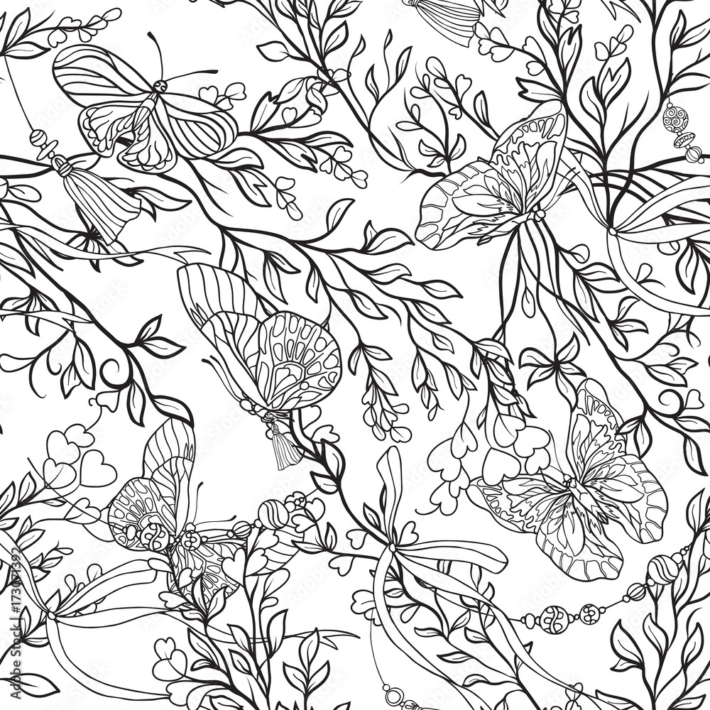 Roses. Seamless Pattern. Stock line vector illustrator. Roses. Seamless Pattern. Stock line vector illustrator.