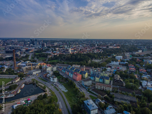 Aerial view panorama city Tallinn, Estonia.